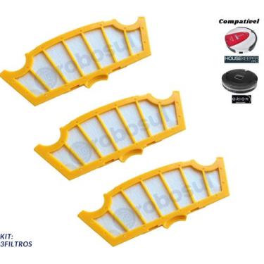 Imagem de 3 Filtros Para Robô Aspirador Housekeeper Pro  e Multilaser Orion Ho04