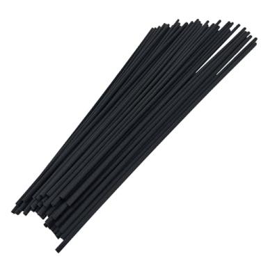 Imagem de 50 peças de palhetas difusoras de fibra preta, 30,5 cm de comprimento, 4 mm de diâmetro, refil de forte absorção, palhetas de substituição para bastão difusor, óleo essencial perfumado, aroma