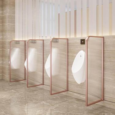 Imagem de Divisória De Tela De Urinol Divisória De Vaso Sanitário, Divisória De Mictório à Prova D'água De Hotel/Banheiro Público, Painel De Vidro Temperado De Aço Inoxidáv, Rose D, 4Pcs