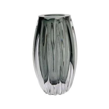 Imagem de Cachepot De Murano Importado Vaso Decoração Grande Cinza