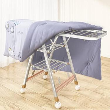 Imagem de Vareta de secagem de aerofólio de 150-160-170-180 cm, suporte de carga forte, cabide de armazenamento de roupas, suporte duplo para secar roupas e colchas de varanda, para varanda (comprimento da asa