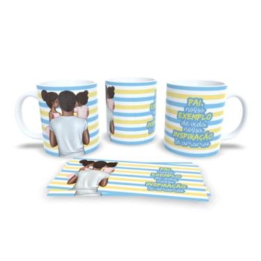 Imagem de Caneca branca dia dos pais com filhos, papai, super herói (11991)