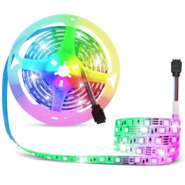 Imagem de econoLED Fita de LED SMD 5050 RGB flexível de 12 V, fita de LED, multicores, 300 LEDs, não à prova d'água, tiras de luz, mudança de cor, pacote com tiras de 5 m