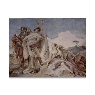 Imagem de Impressão em tela Rinaldo Abandoning Armida Giovanni Battista Tiepolo – Obra-prima rococó barroca, pintura escolar de Veneza, pintura a óleo decorativa para galeria doméstica 20 x 26 cm