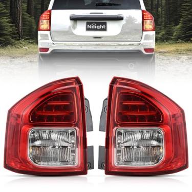 Imagem de Nilight Conjunto de lanterna traseira compatível com Jeep Compass 2011 2012 2013 lâmpada traseira estilo original substituição do lado do motorista e do passageiro com lâmpadas