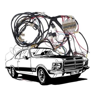 Imagem de Chicote Elétrico Padrão Para Opala Luxo 1976 - Bk Parts