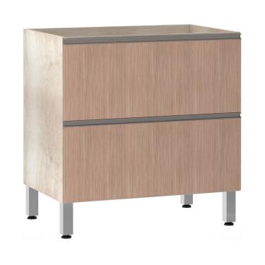 Imagem de Balcão Sem Tampo 80cm Misto Basculante Luci Legno Crem e Cumaru