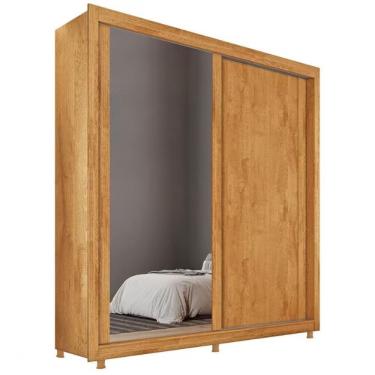 Imagem de Guarda Roupa Solteiro Hamburgo 180cm 2 Portas 4 Gavetas E Espelho Mademarques Peroba/off White