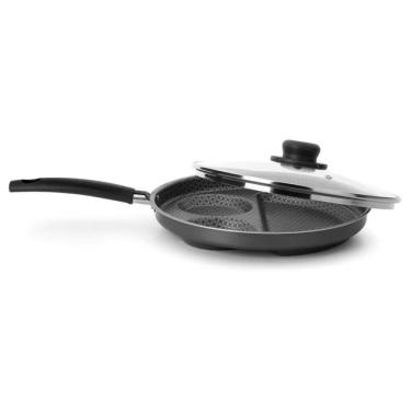 Imagem de Frigideira Multiflon Breakfast Antiaderente Ultra 7 Com Tampa 27 Cm Preto