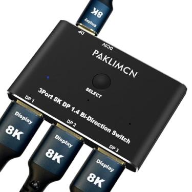 Imagem de PAKLIMCN Displayport Switch 8K60Hz 1.4 Switcher Box Dp 4K@144Hz Bidirecional 3In1Out Switcher, 1 In 3 Out Para Alternar Sinais De Vídeo Entre Duas Telas, Um Computador (3 1)