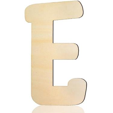 Imagem de She Love Letras De Madeira 8" Letra E 1/5" Espessura Recortes Alfabeto Inacabado Para Decoração Parede Artesanato Pintura Faça Você Mesmo Festa Aniversário Berçário Feriado Grandes Decorações Casa