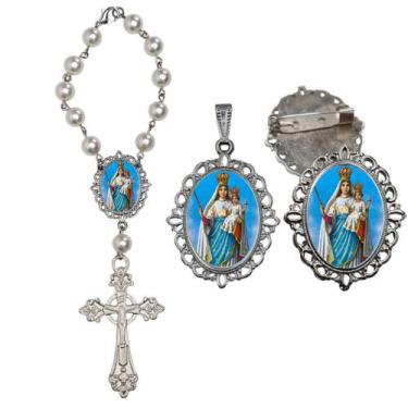 Imagem de Terço de Carro Nossa senhora do Livramento com Broche e Relicario Lemb