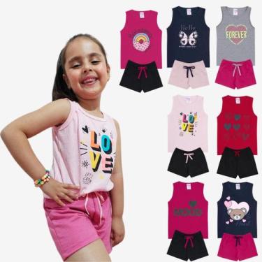 Imagem de Kit Sortido 14 Peças de Roupas Infantil Menina Kit 7 Conjuntos Infanti