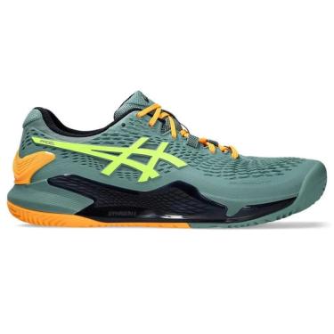 Imagem de Tênis Asics Gel Resolution 9 Padel Verde Preto e Laranja