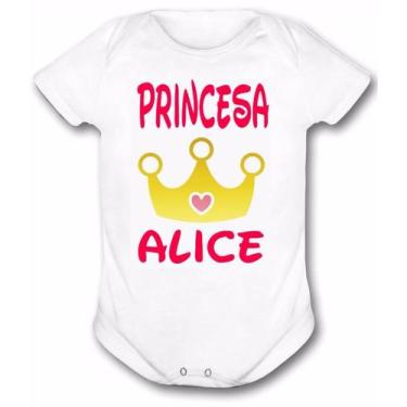 Imagem de Body Personalizado Princesa Coroa Mais Nome Roupa Bebe Novo - Vidape, 
