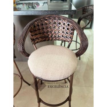 Imagem de Banqueta fixa com braço duplo - FIBRA, Preto