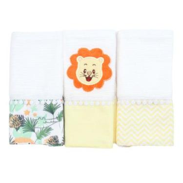Imagem de Fralda de Boca Leão Laranja 3 Peças - Miguel Baby