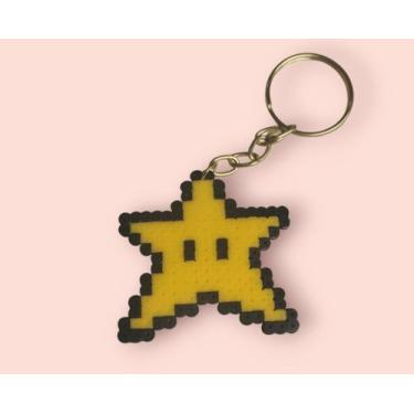 Imagem de Chaveiro Estrela com rostinho Pixel Arte - Pixel Jipa 