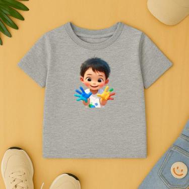 Imagem de Camiseta Unissex Infantil Estamp Meninino Autista Escola Creche Respei