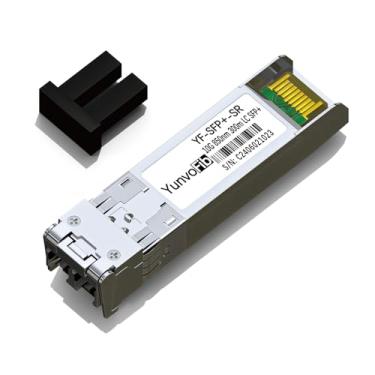 Imagem de YunvoFib 10GBase SR Duplex SFP+ para LC Multimodo MMF 850nm Módulo Transceptor de Fibra Gigabit Ethernet Óptica até 300 metros Compatível com Cisco SFP-10G-SR, Ubiquiti UniFi, Mikrotik e mais