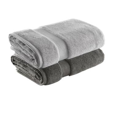 Imagem de Jogo de Toalha de Banho Super Soft Zero Twist, 2 peças, 70x140cm, Algodão, Toque Macio, 500g/m², Altihaus, Alta Absorção, Durabilidade (Chumbo/Cinza)
