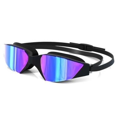 Imagem de CIADAZ Óculos de natação para adultos - Vedação de anel de silicone 3D Boa lente grande angular à prova de vazamentos Visão ampla Revestimento anti-UV Ponte nasal flexível dobrável Alta limpeza csf