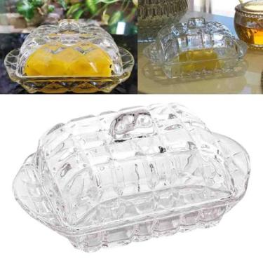 Imagem de Manteigueira Porta Manteiga Vidro Cristal Com Tampa Deli Diamond Lyor