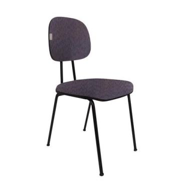 Imagem de Cadeira Fixa Secretaria Bolt - Maiart, Marrom/Preto, Tecido J.Serrano