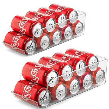 Imagem de Suporte Organizador Porta Latas Geladeira Armário Kit 2X Pcs - Kadê