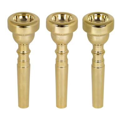 Imagem de Bocal de Trompete 3C 5C 7C, Bocal de Trompete, Substituição de Bocal de Trompete Banhado a Ouro - Para Iniciantes e Profissionais, Acessórios para Instrumentos Trompete