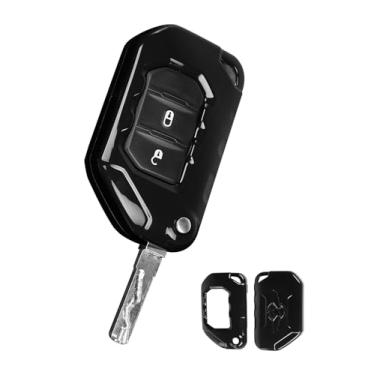 Imagem de Hoolcar Capa para chaveiro com suporte de chave com controle remoto inteligente compatível com Jeep Wrangler JL JLU e Gladiator JT 2018-2025, preto