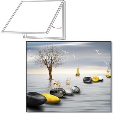 Imagem de G, 40x30cm Medidor Moderno Caixa Pintura Decorativa Design Simples Painel Elétrico Interno Caixas De Distribuição Esconder Tampa Restaurante Flip Metros Decoração, G, 40X30cm