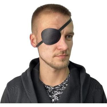 Imagem de Máscara De Olho único, Capa De Tapa-olho De Couro Pu Macia E Confortável Com Venda Com Elástico De Tamanho Ajustável Para Adultos E Adereços De Dramatização Para Crianças, Right