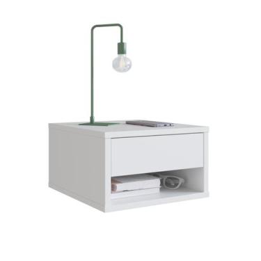 Imagem de Mesa de Cabeceira Suspensa 1 Gaveta Slim B87 Emovell, Branco