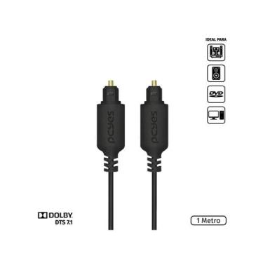 Imagem de Cabo óptico Digital Toslink Macho 1 Metro - Pod-1 - PCYES