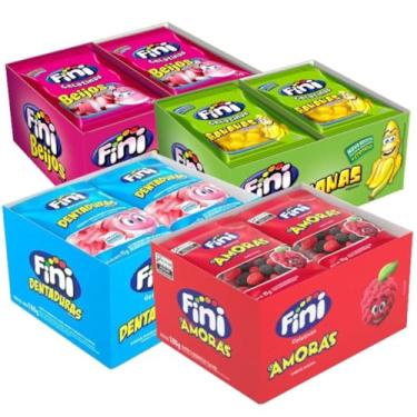 Imagem de KIT 48 Pacotinho Fini 15g cada Beijinho Banana Dentadura Amora