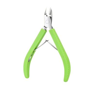 Imagem de Tesoura de unha, alicate de manicure, ferramentas e acessórios, alicate de cutícula curto, aparador de unhas, verde, 10 * 7 cm