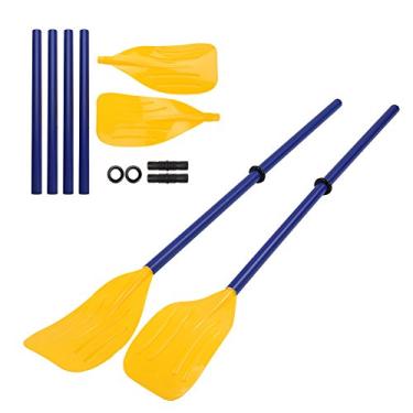 Imagem de 1 par de pás de PVC, conector bidirecional, design destacável, linha curva, remo de caiaque para caiaque, barco inflável, canoa e barco de pesca