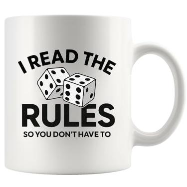 Imagem de Panvola I Read the Rules So You Don't Have To Board Game Lovers Gifts Dice Game Night Sarcástico Presentes Sarcasmo Novidade Copos Caneca Cerâmica 325 ml Branca