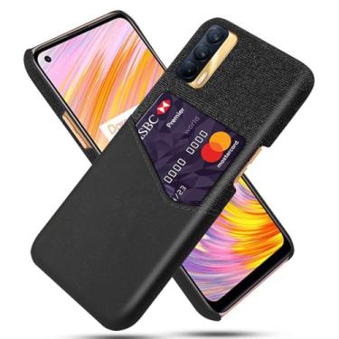 Imagem de Capa para OPPO Realme V15 5G,Anti-deslizamento,Proteção contra quedas de 360°,Resistência à impressão digital,Tela e caso de couro PU com 1 slot de cartão atrás-Black