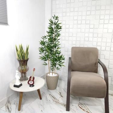 Imagem de Bambu Artificial Mosso 150cm Grande Pedras Vaso Decorativo(3D Bege)