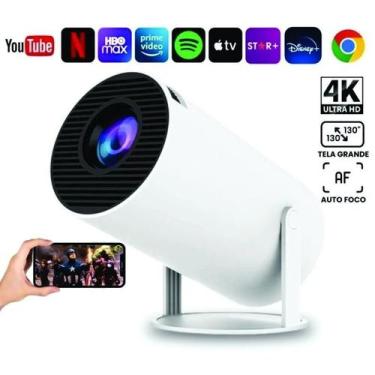Imagem de Mini Projetor 4K 1080 Full HD Suporte 8000 Lumens Espelha Celular LED 