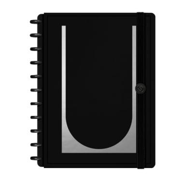 Imagem de Caderno de Disco ISCOOL Capa Dura Monograma Minimal Perfil G Preto Letra (Letra U)
