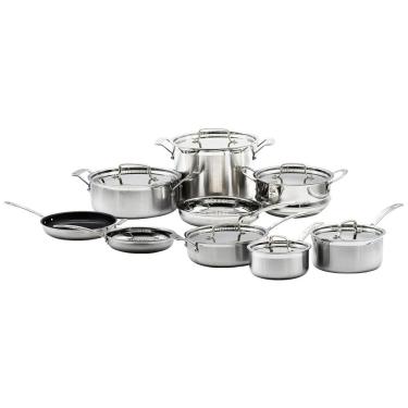 Imagem de Conjunto de Panelas Cuisinart 15 Peças MultiClad Pro Triplo Revestimento, Prateado