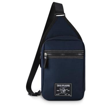 Imagem de True Religion Bolsa tiracolo masculina – Bolsa tiracolo casual para homens, pequena bolsa tiracolo masculina de viagem, Azul, One Size, Transversal