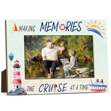 Imagem de Making Memories One Cruise Molduras de madeira horizontais para férias de lua de mel, melhor presente para mulheres, amigas, casais, férias, sala de estar, escritório, mesa de exibição, 10 x 15 cm