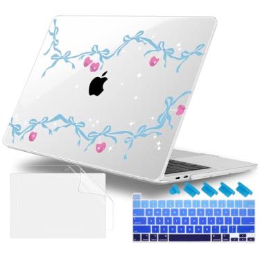 Imagem de Lepeoac Capa para MacBook Pro de 13 polegadas com/sem Touch Bar (2016-2022, M2 A2338 M1 A2289 A2251 A2159 A1989 A1706 A1708), capa rígida + capa de teclado + plugue de poeira, arco cereja