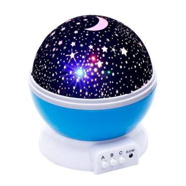 Imagem de Luminária Abajur Projetor de Galáxias Estrelas Universo no Teto 360° - Ideal para Decoração e Festas (Azul)