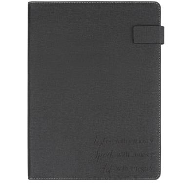 Imagem de Organizador de portfólio de negócios para presentes de colegas de trabalho, portfólio organizador de couro com bolsos de armazenamento para papéis, documentos, pasta de apresentação, cartões, presente