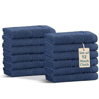 Imagem de Casa Platino Pacote de 12 toalhas de banho - Qualidade Spa e salão de beleza - Panos de rosto 100% algodão fiado em anel - Conjunto de pano de lavagem macio e ultra absorvente para corpo, beleza, casa